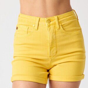 JUDY BLUE Garment dyed tummy control shorts